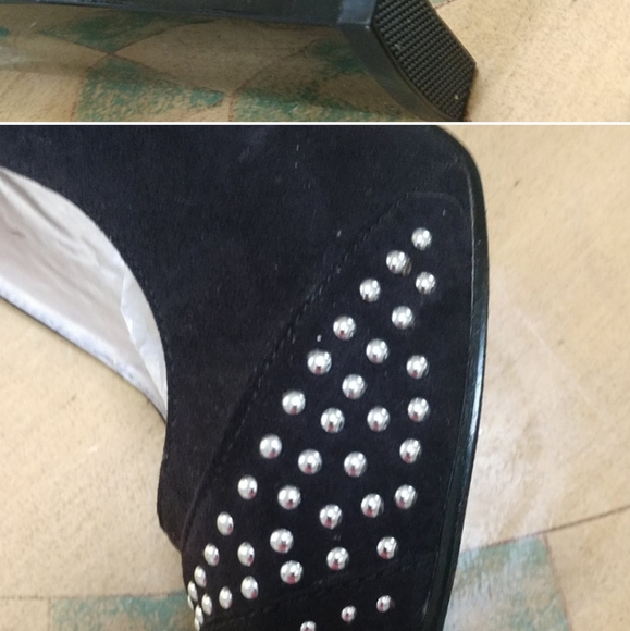 FRH Woman's high heels Suede and Studded , square heels are the easiest to walk - Picture 6 of 10
